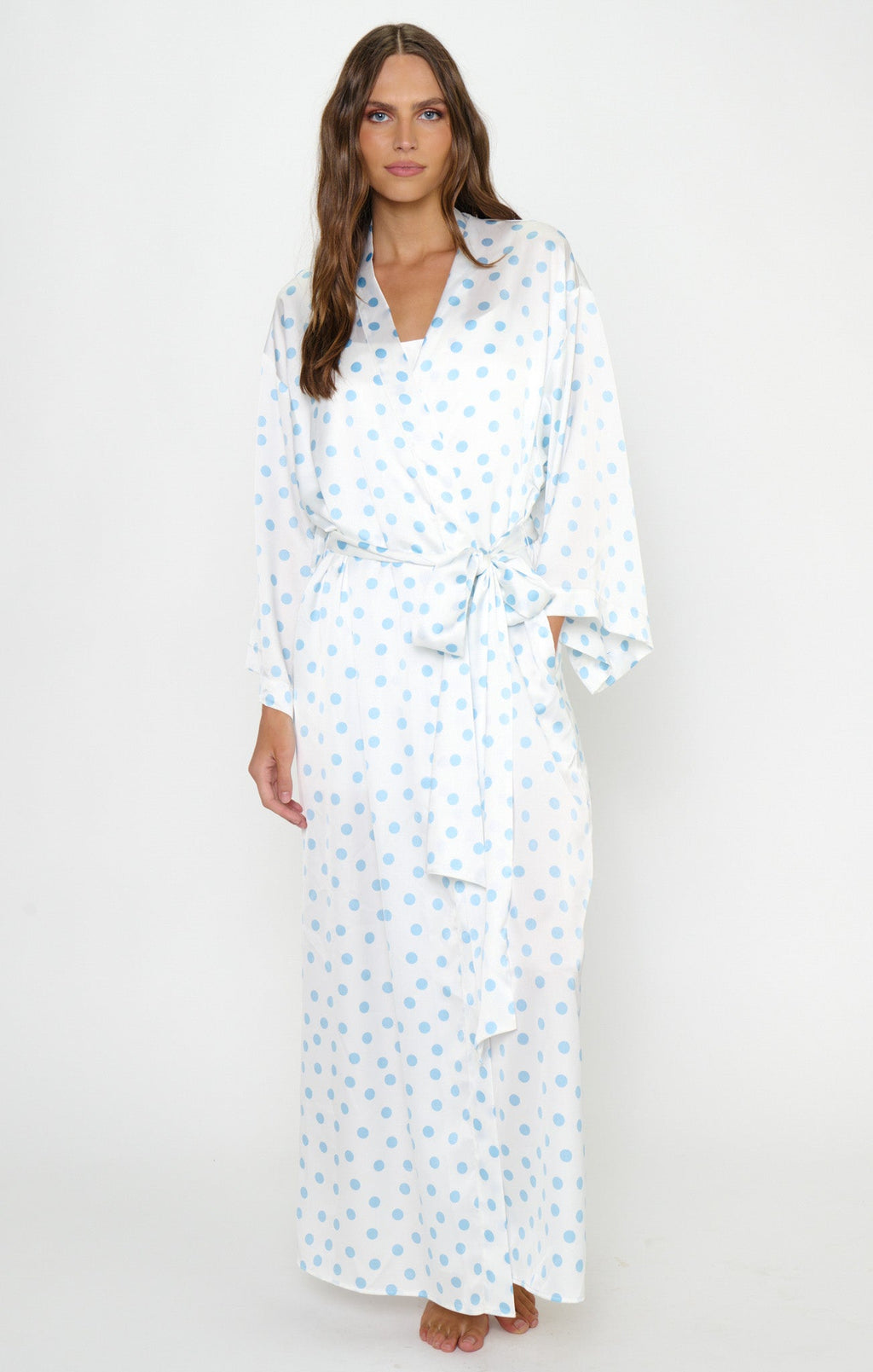 Sunrise Robe ~ Powder Blue Polka Dot